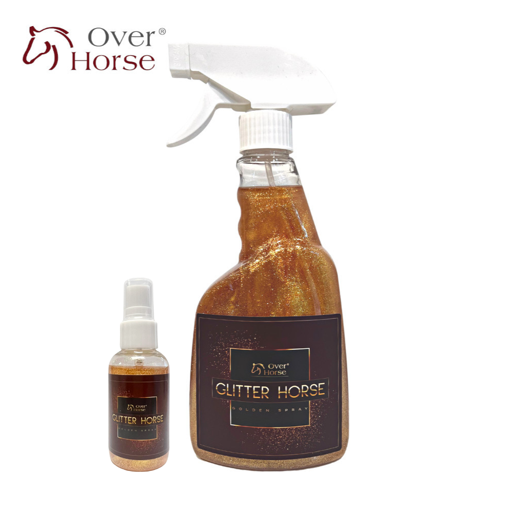 Over Horse Glitter Horse Golden Spray Cavallo