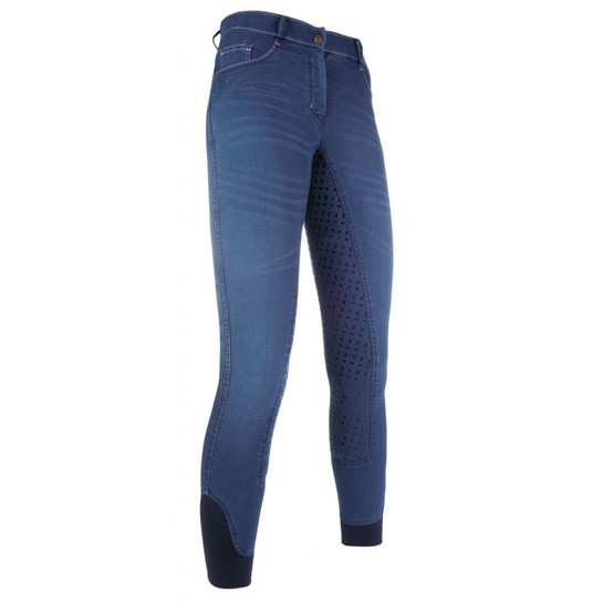 Bryczesy jeansowe HKM Summer Denim Easy z silikonem