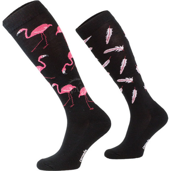 Podkolanówki Comodo Funny Designe black flamingo-04