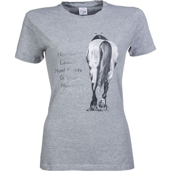Koszulka HKM T-Shirt Horses leave Hoofprints szara