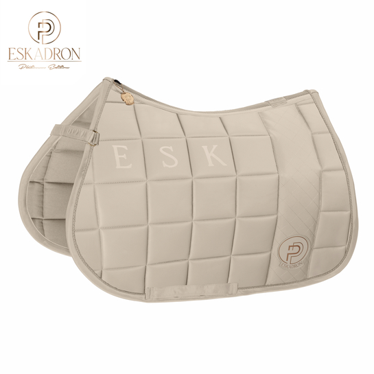 Czaprak Eskadron Platinum Big Square Faux Leather Tan Taupe