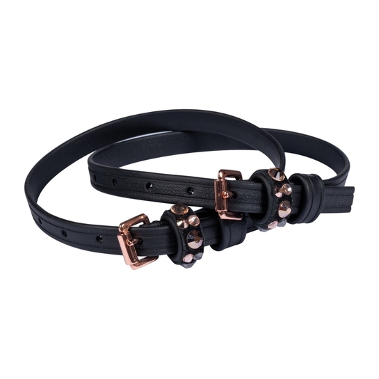 Paski do ostróg HKM Rosegold Glamour Style biotanowe czarne