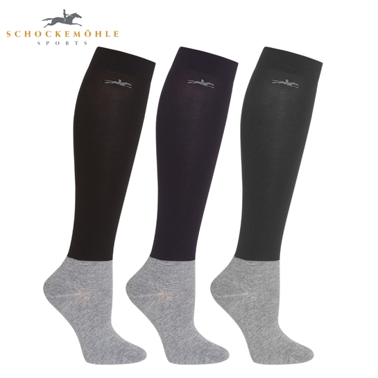 Podkolanówki Schockemöhle 3-Pack Navy/Black/Grey