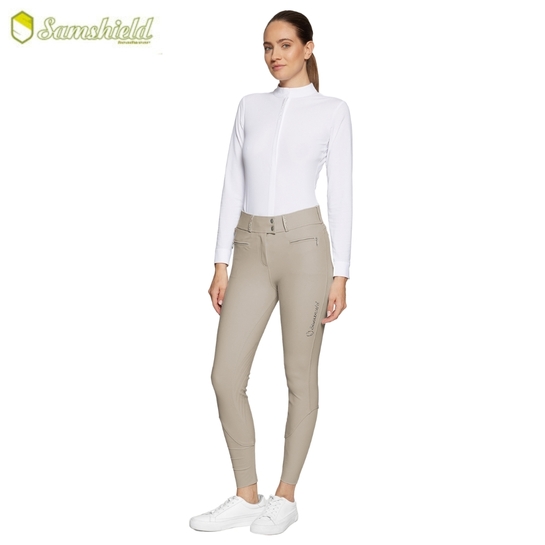 Bryczesy Samshield Claranova Crystal Fabric Sand