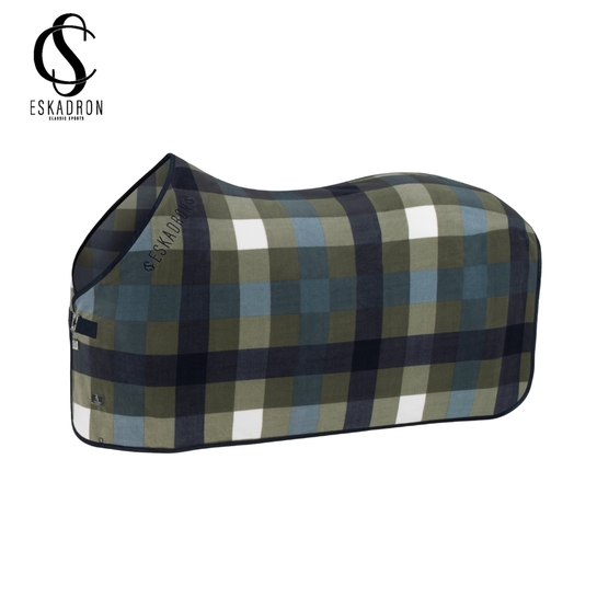 Derka Eskadron Classic Sports Fleece Check Dusty Olive/White/Navy/Steel Blue