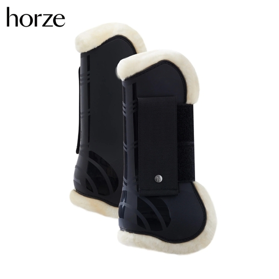 Ochraniacze Horze Caliber z futerkiem czarne