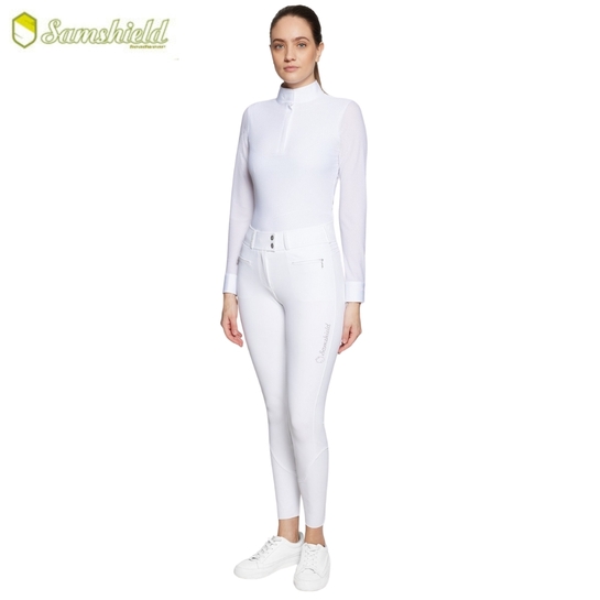 Bryczesy Samshield Claranova Crystal Fabric White