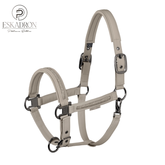 Kantar Eskadron Platinum Faux Leather Jewel Double Pin Pale Grey