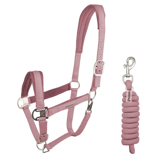 Kantar z uwiązem Waldhausen Velvet Pink