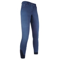 Bryczesy jeansowe HKM Summer Denim Easy z silikonem