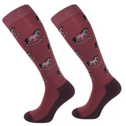 Podkolanówki Comodo Funny Designe Rocking Horse Bordo-64