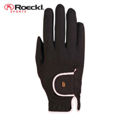 Rękawiczki ROECKL Lona czarne z białą lamówką